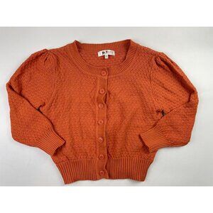 Ye Mak Sweater Women's XL Autumn Orange Cropped Knit Cardigan